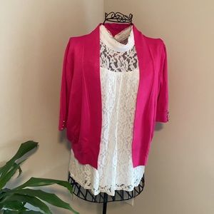 Lace sleeveless top w/coverup